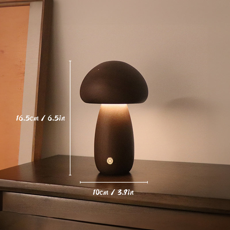 Paris - Rechargeable Wooden Mushrooms Table Lamp