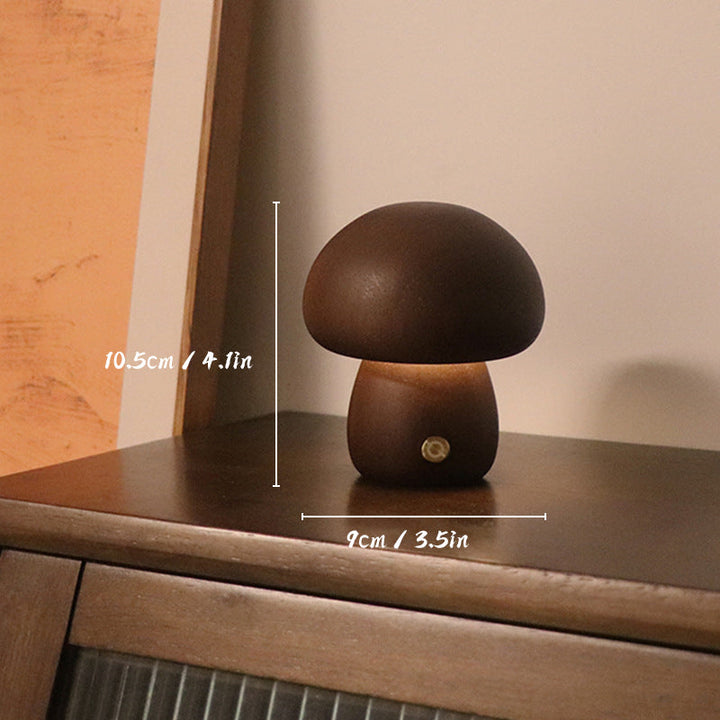 Paris - Rechargeable Wooden Mushrooms Table Lamp