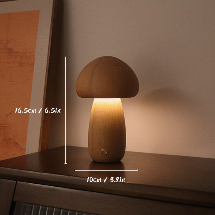 Paris - Rechargeable Wooden Mushrooms Table Lamp